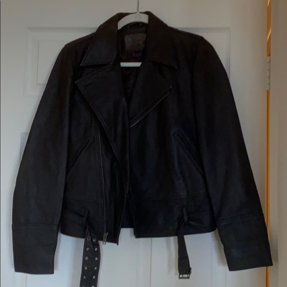 Dark brown leather jacket